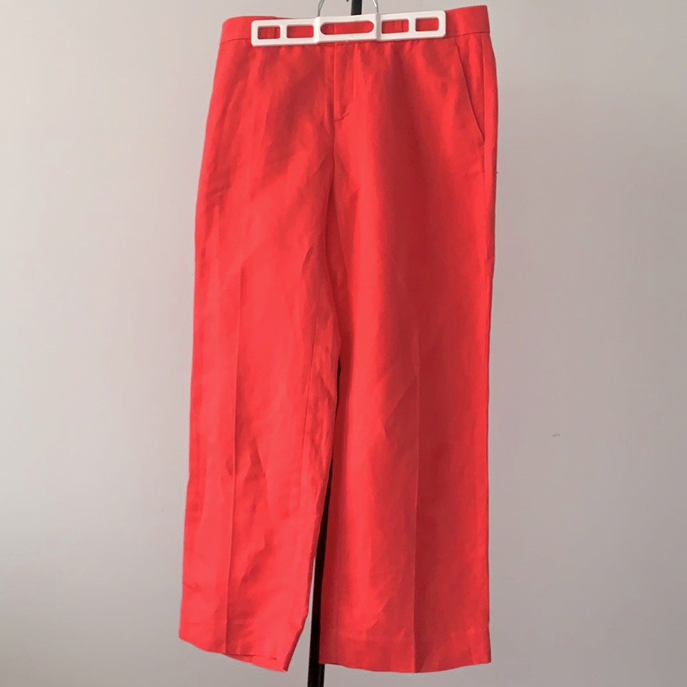 Banana Republic wide Leg Logan Coral Linen Pants sz 4